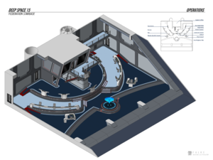 Station Operations and the four Docking Control facilities share an identical layout, with an office for the commanding officer (in the case of Station Operations) or the Dockmaster (for the Docking Control Facilities).