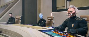 A Starfleet Appeals Tribunal in the 2380s, made up of three fleet admirals.